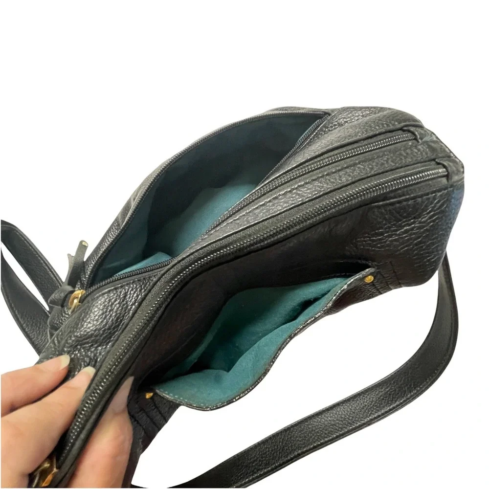 Stone &‎ Co Leather Crossbody Purse Bag Black Soft Adjustable Strap 11x7x3